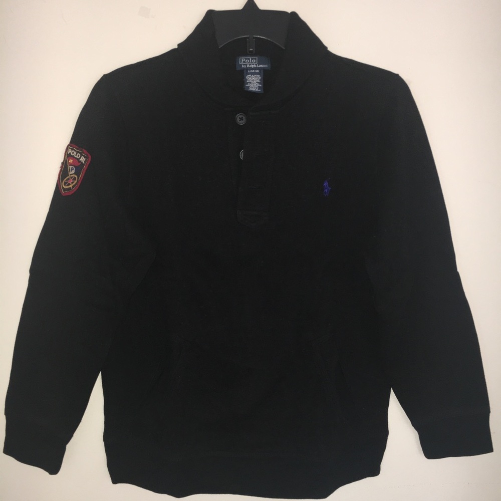 Polo Ralph Lauren Boys Black Long Sleeve Polo Shirt Size Large (L)
